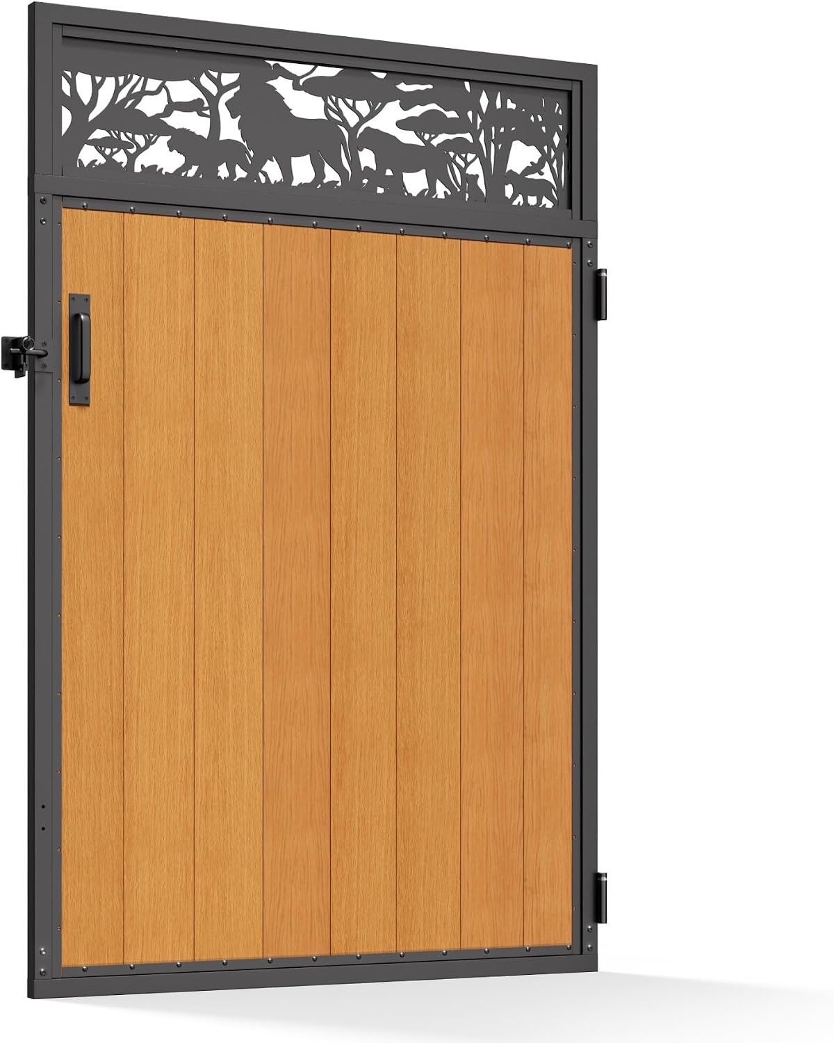 4x6FT (46.78' W X 70.8' H) 201 Stainless Steel Anti Sag Wooden Fence Gate Kit Heavy Duty Garden Gate Frame Hardware Kit Reinforcement (Left/Right Free-Installation)