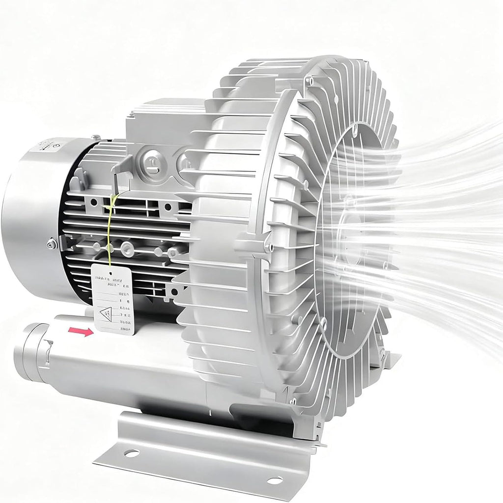 High-Pressure Vortex Blower, Regenerative Side Channel Blower for Air Blowing and Sewage Aeration, 1100W/1.48HP