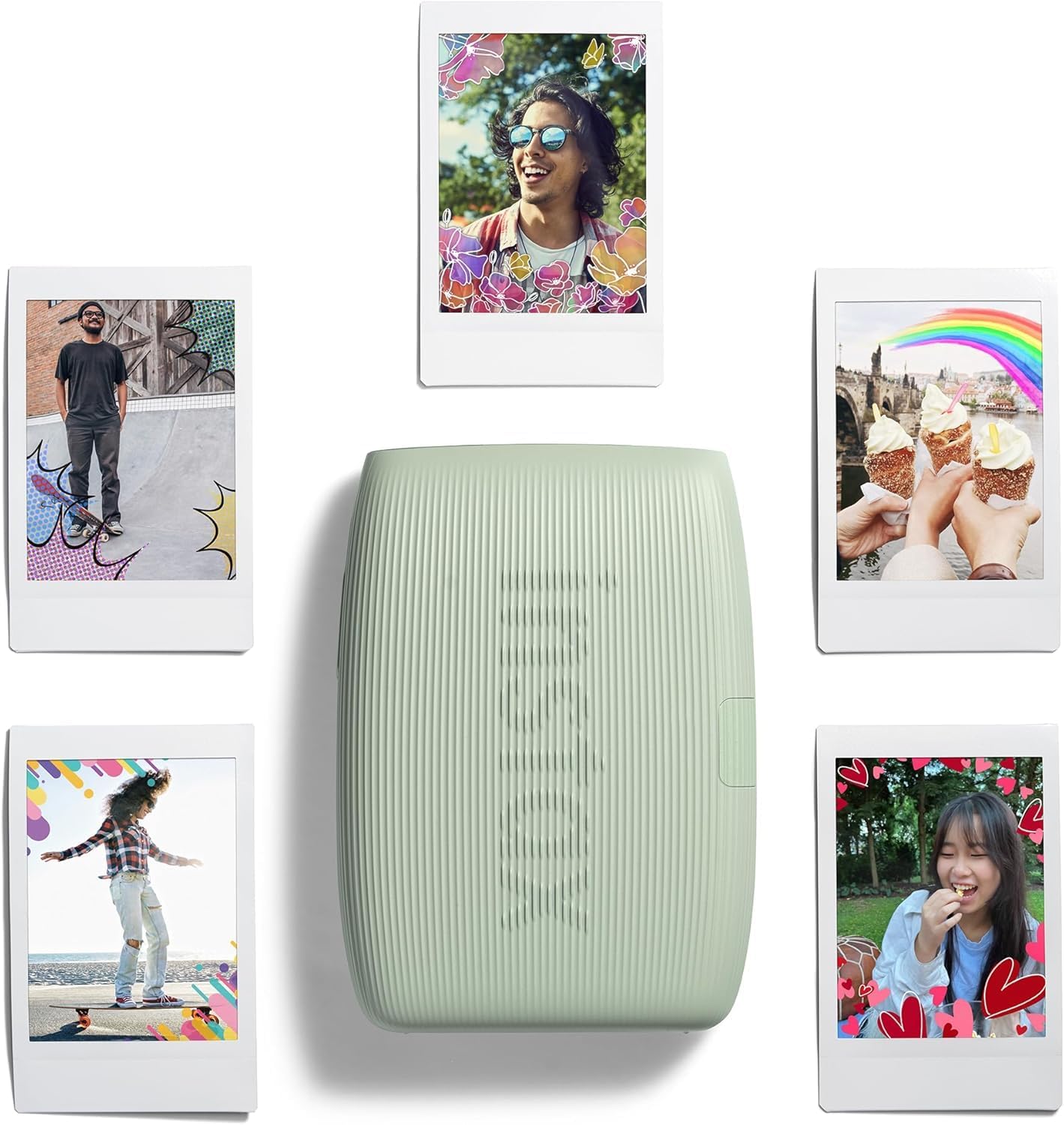 Fujifilm Instax Mini Link 3 Smartphone Printer with Instax Mini Films and Free Bonus Microfiber Cleaning Cloth... (Sage Green, 2 x Twin Pack (40 Sheets))