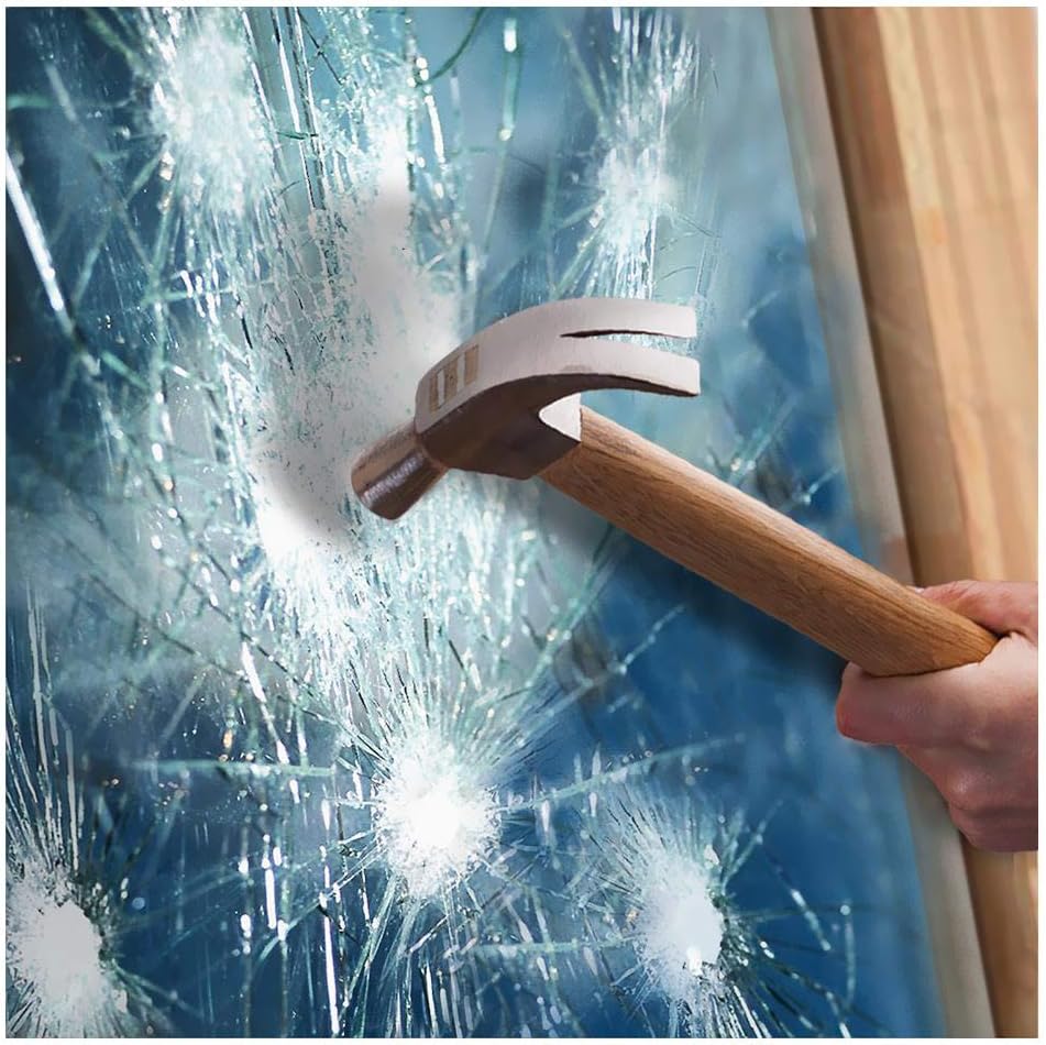 SUMAGITIN Clear Window Vinyl Security Film Self-Adhesive Anti Shatter Safety Window Glass Protection Sticker Heat Control Anti UV for Building Home and Office Glass 2MIL,35.4inch x 100feet