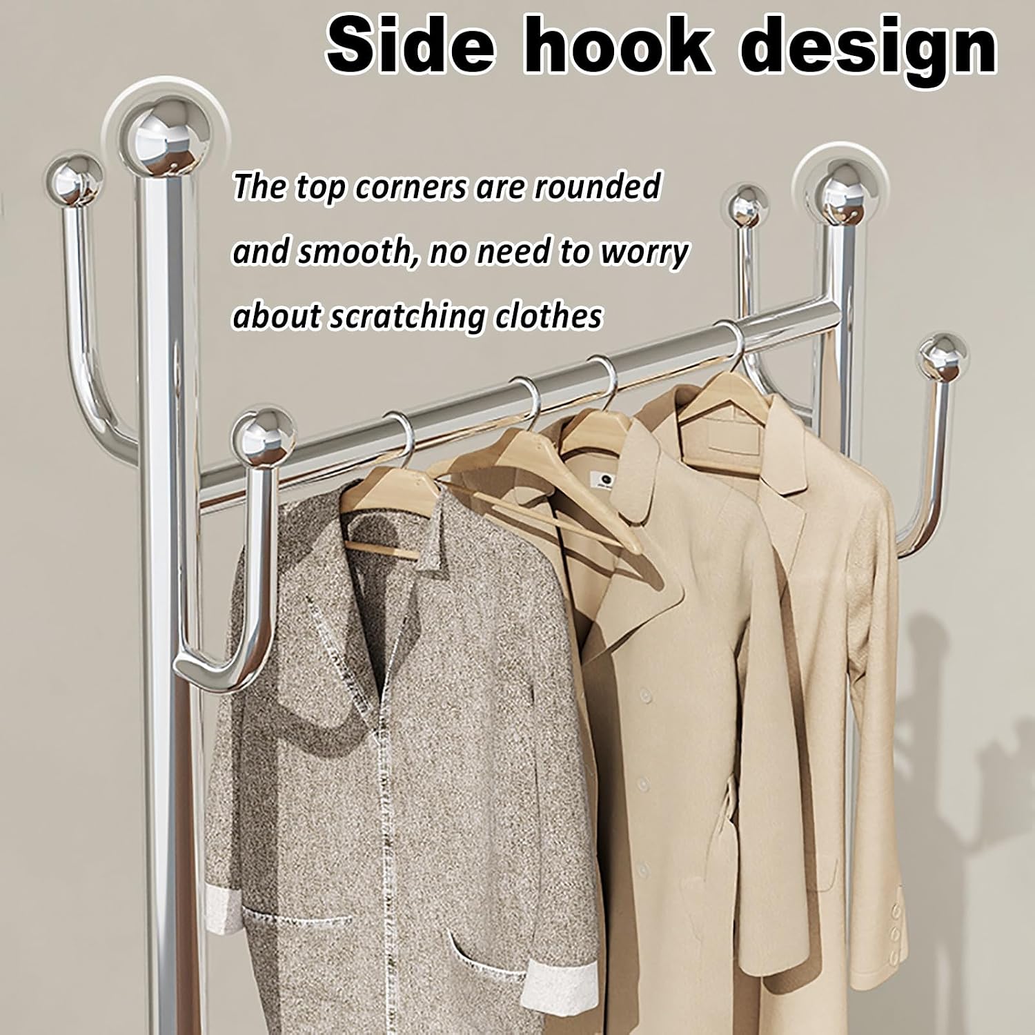 Heavy Duty Rolling Clothes Rack, Clothing Rack with Wheels, Garment Racks for Hanging Clothes, Wardrobe Racks for Bedroom Laundry Living Room(Gold,60cm/23.6in)