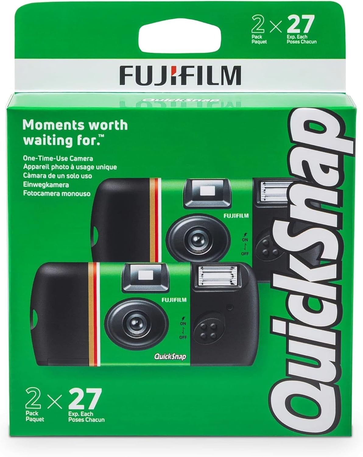 Fujifilm QuickSnap Flash 400 One Time Use 35mm Camera with Flash, 27 Exposures, 8-Pack