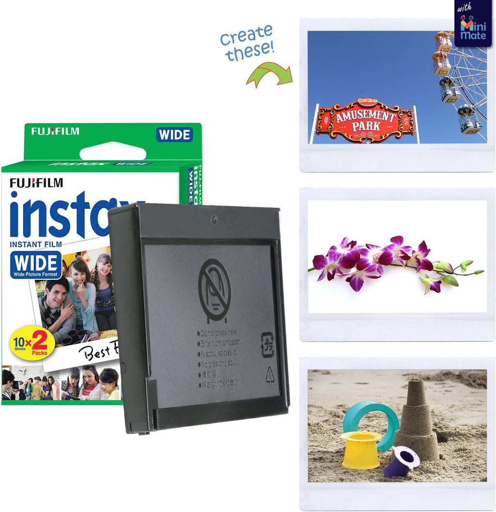 Fujifilm INSTAX Wide 400 Instant Camera - Sage Green with Creative Bonus Bundle of Fujifilm Wide Instant Film... (Camera + 2 Wide Twin Pack)