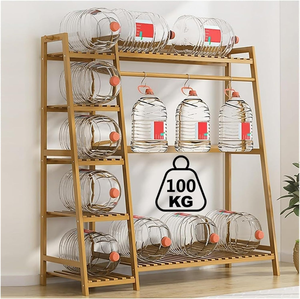 Bamboo Clothes Rack - Freestanding Garment Rack with Shelves and Shoe Storage, Clothing Rack for Hanging Clothes, Hats,for Bedroom, Closet, Office, or Dorm Organization(A,80CM)
