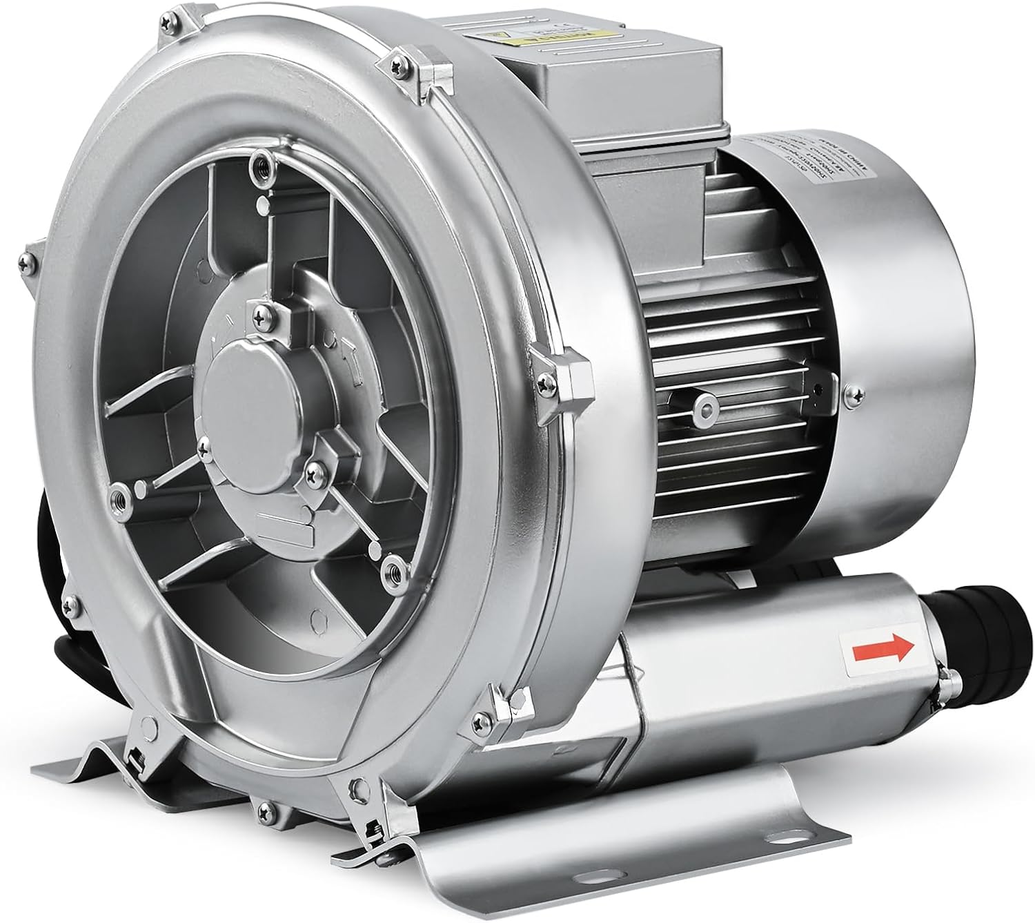 3/4HP Regenerative Blower, 77CFM 110V 60Hz Single Phase, High-Pressure Vortex Ring Blower, Industrial Vacuum Pump for Air Blowing Or Suction for Sewage Aeration Aquarium Fish Pond (0.74HP/550W)