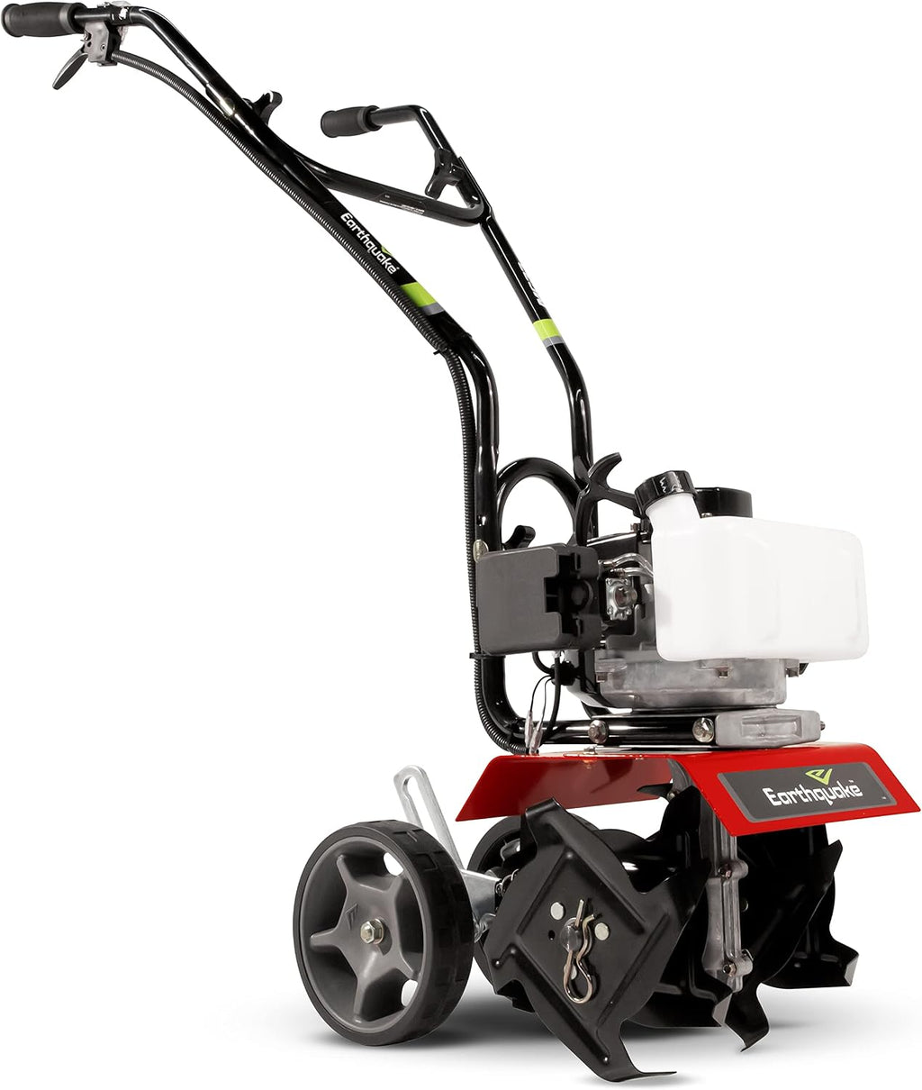 Earthquake 31635 MC33 Mini Tiller Cultivator, Powerful 33cc 2-Cycle Viper Engine & DK43 Dethatcher Attachment Kit for Cultivators