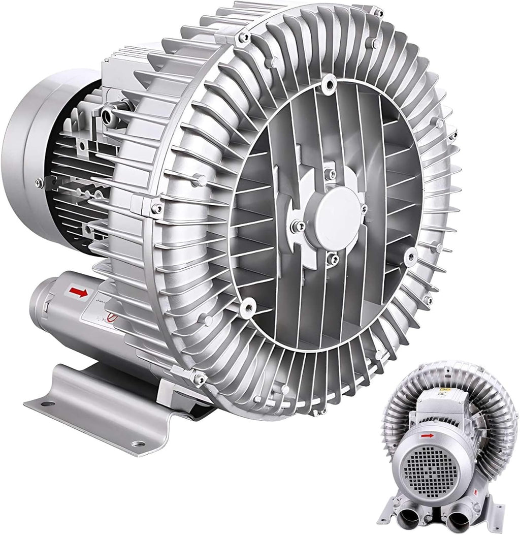 Industrial Vortex Ring Blower, Regenerative Blower Pump 2980 Rpm for Wastewater Treatment, Fish Farm, Workshop Aeration(120w,220v)