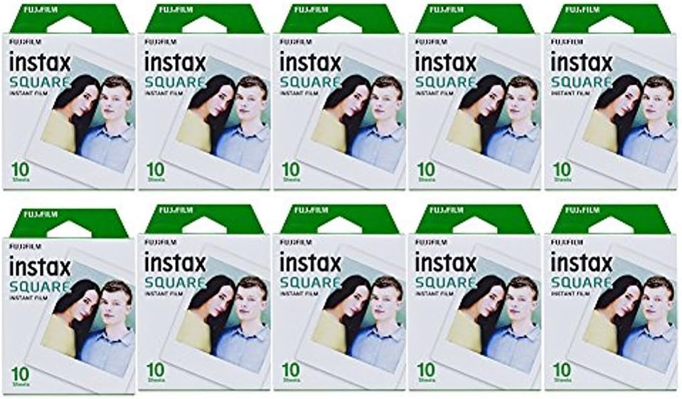 Fujifilm Square Instant Film 10 Pack (100 exposures) for SQ1, SQ6 & SQ10 Cameras (5 Items)