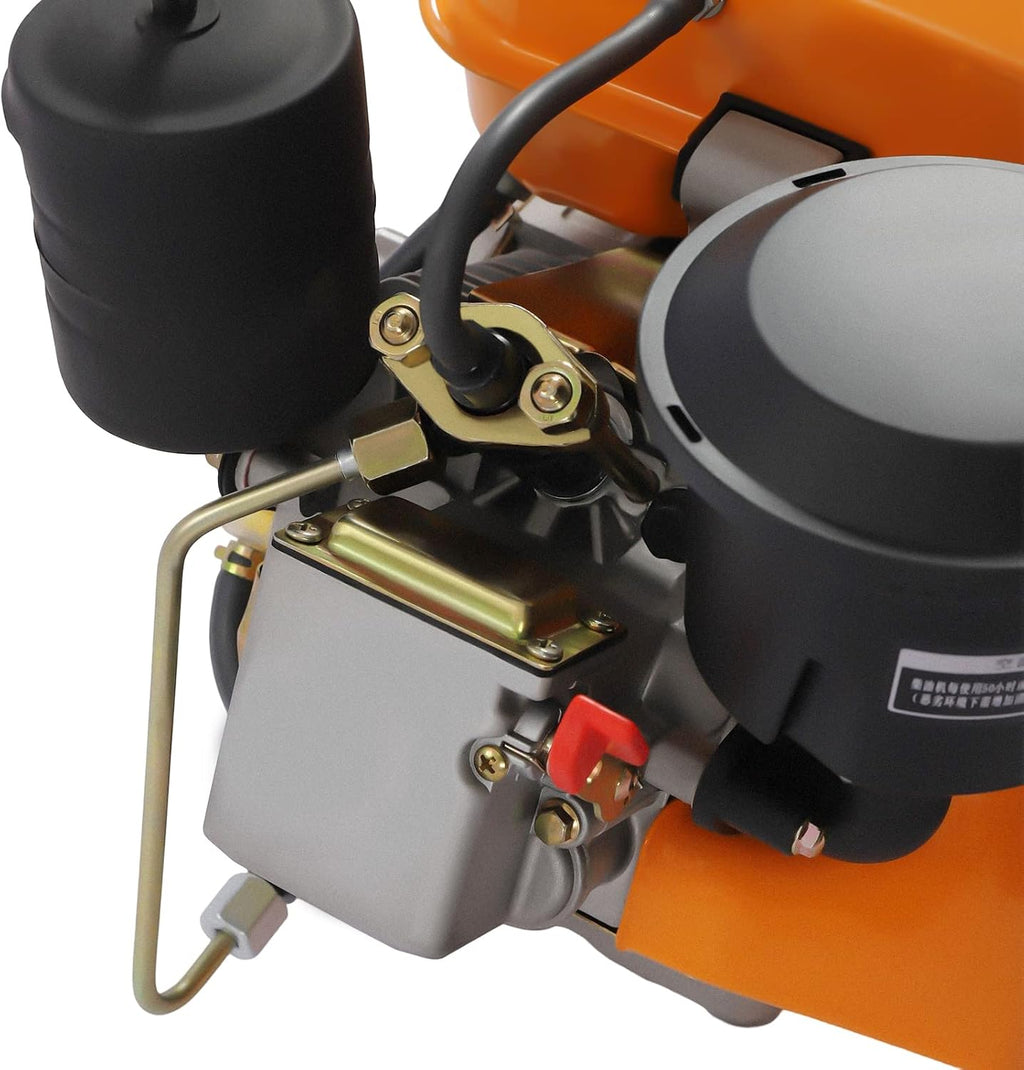 Diesel Engine 196CC 4 Stroke Single Cylinder Forced Air Cooling Horizontal Axis Engine Recoil Hand Start 3000RPM 2.2KW, 53mm Shaft Length (Orange)