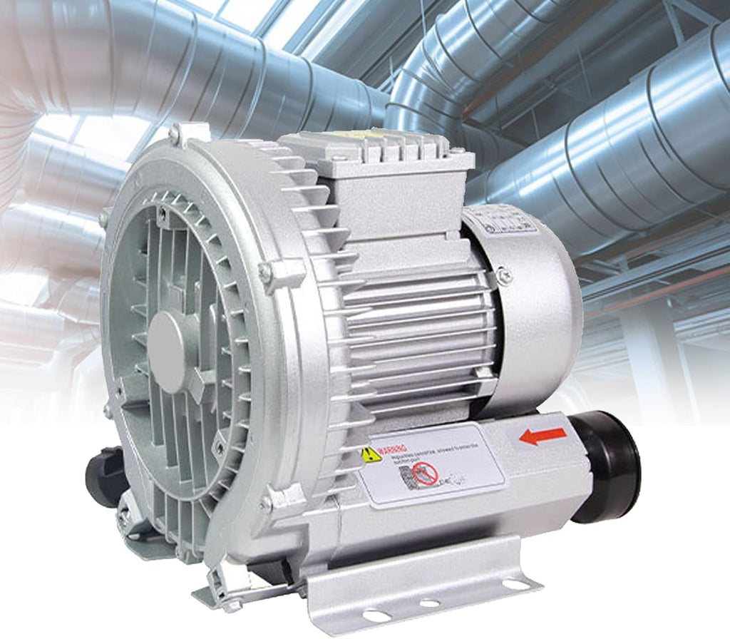 220V/380V Regenerative Blower, Single/Three Phase Vortex Ring Blower, Side Channel Blower, Industrial Vacuum Pump, for Factory Ventilation Dust Removal(1.1KW/220V)