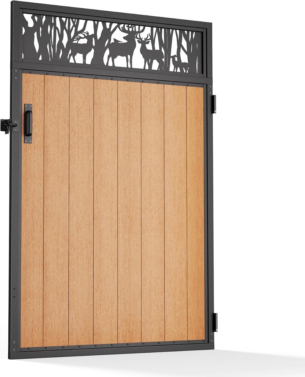4x6FT (46.78'W X 70.8'H) 201 Stainless Steel Anti Sag Wooden Fence Gate Kit Heavy Duty Garden Gate Frame Hardware Kit Reinforcement (Left/Right Free-Installation)
