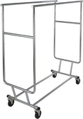 Econoco Double Arm Garment Rack, 55 Inch High x 48 Inch Wide Clothing Display Rack, Heavy Duty Commercial Grade, Chrome