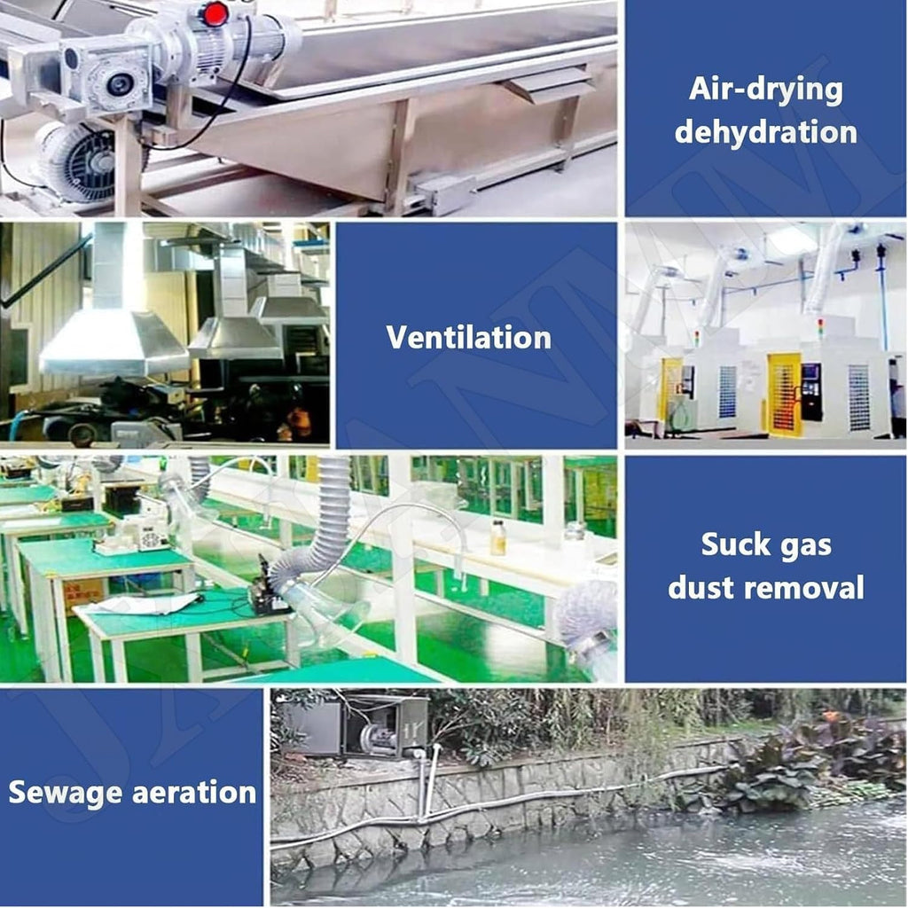 Regenerative Blower, Single Phase, 50Hz High-Pressure Vortex Ring Blower, Industrial Vacuum Pump for Air Blowing Or Suction for Sewage Aeration Aquarium Fish Pond 110V-120W