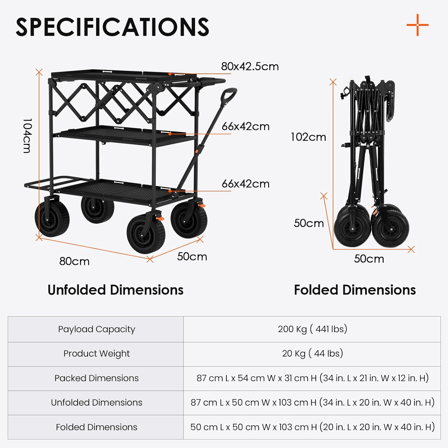 TARION Video Production Camera Cart - Heavy Duty 440lb Load Capacity Cine Dolly - Foldable 3 Tray Mobile Workstation - 9 Inch Swivel Wheels - Titanrig Cart
