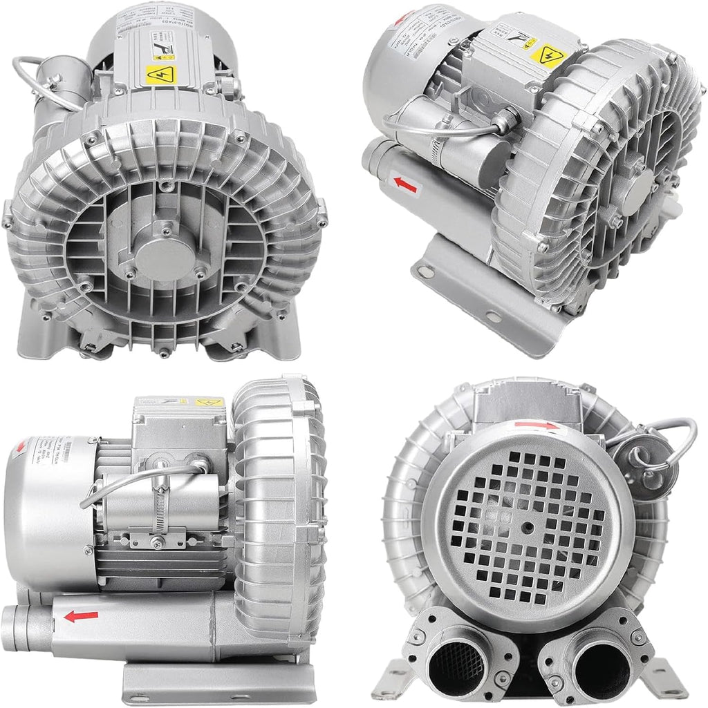 380V 50Hz Regenerative Blower - Industrial Vacuum Pump Vortex Blower 0.5HP to 2HP, 370W Air Pump for Sewage Aeration & Wastewater Treatment, High Efficiency