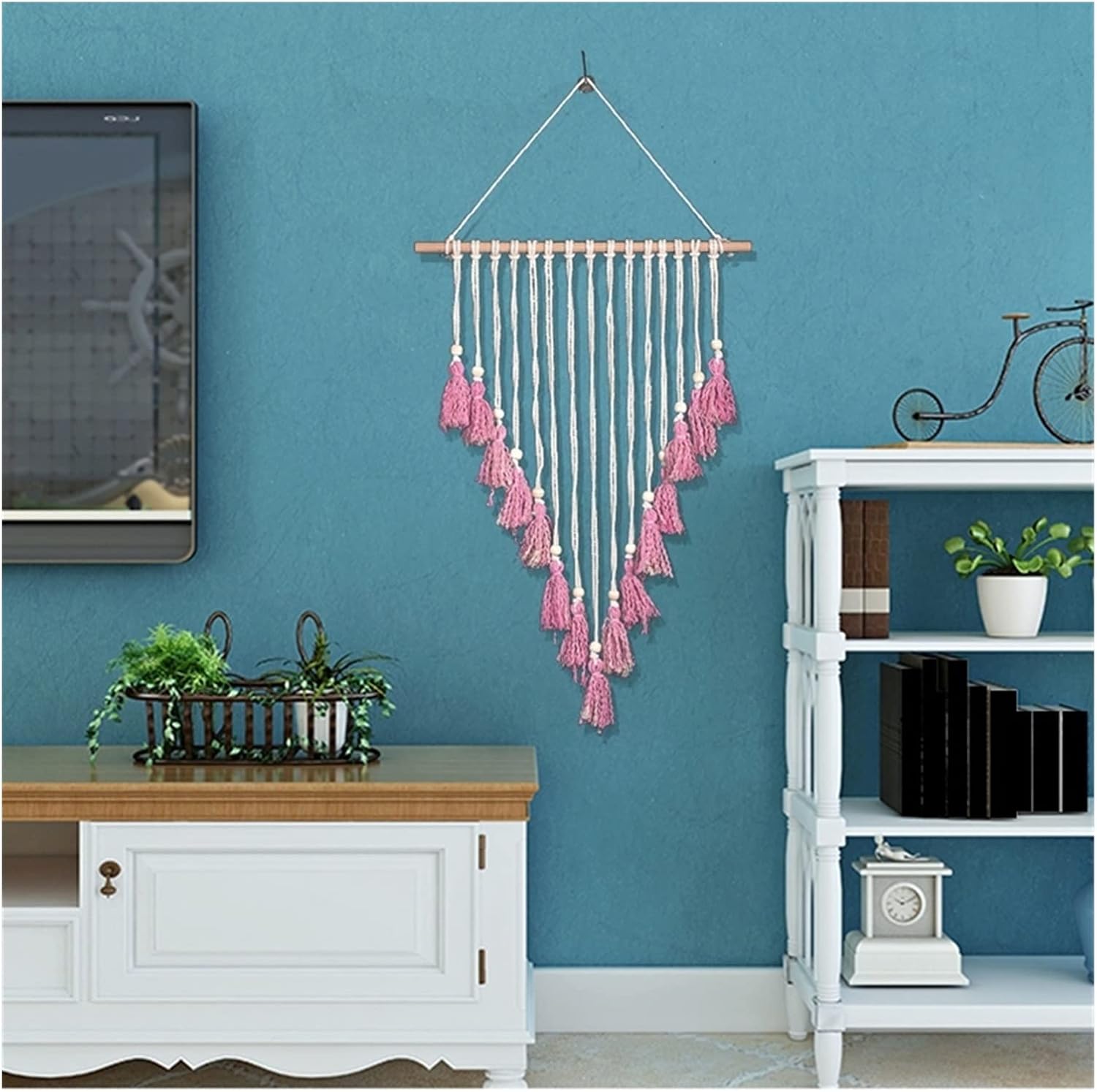 Tapestry Hand Woven Tapestry Macrame Wall Hanging Tapestry Bohemian Wedding Tapestry (Color : OneColor) (OneColor)