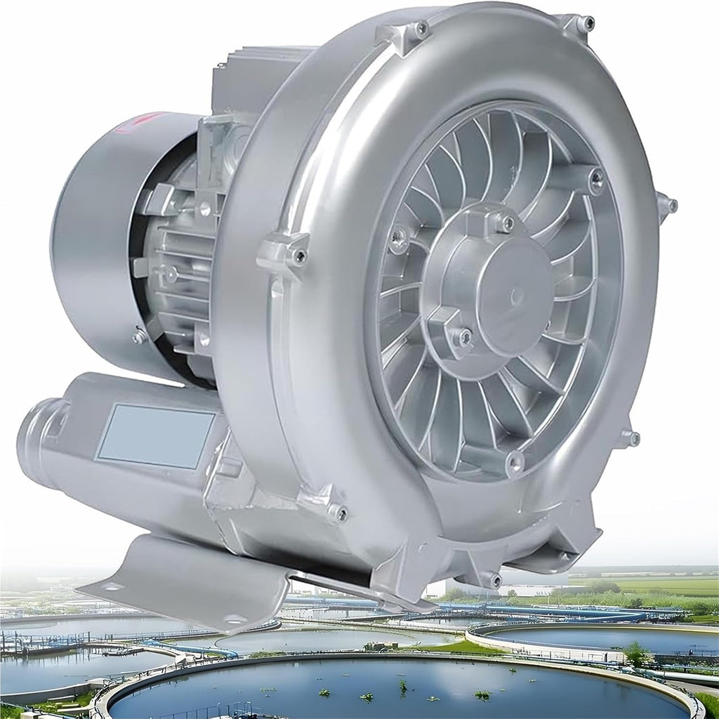 Regenerative Blower 120W-1500W 110V/220V/380V Single Phase/Three-Phase,High-Pressure Vortex Ring Blower,Industrial Vacuum Pump for Air Blowing Or Suction for Sewage Aeration Aquarium