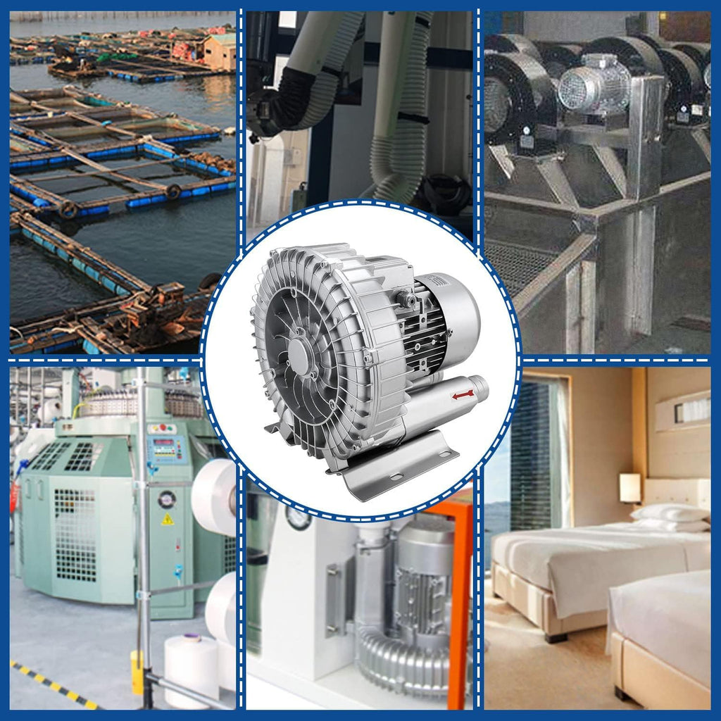 High-Power Regenerative Blower 120W-1500W, 0.16HP-2.04HP Industrial Vacuum Pump, Vortex Air Pump for Efficient Blowing and Suction, Heavy-Duty Performance