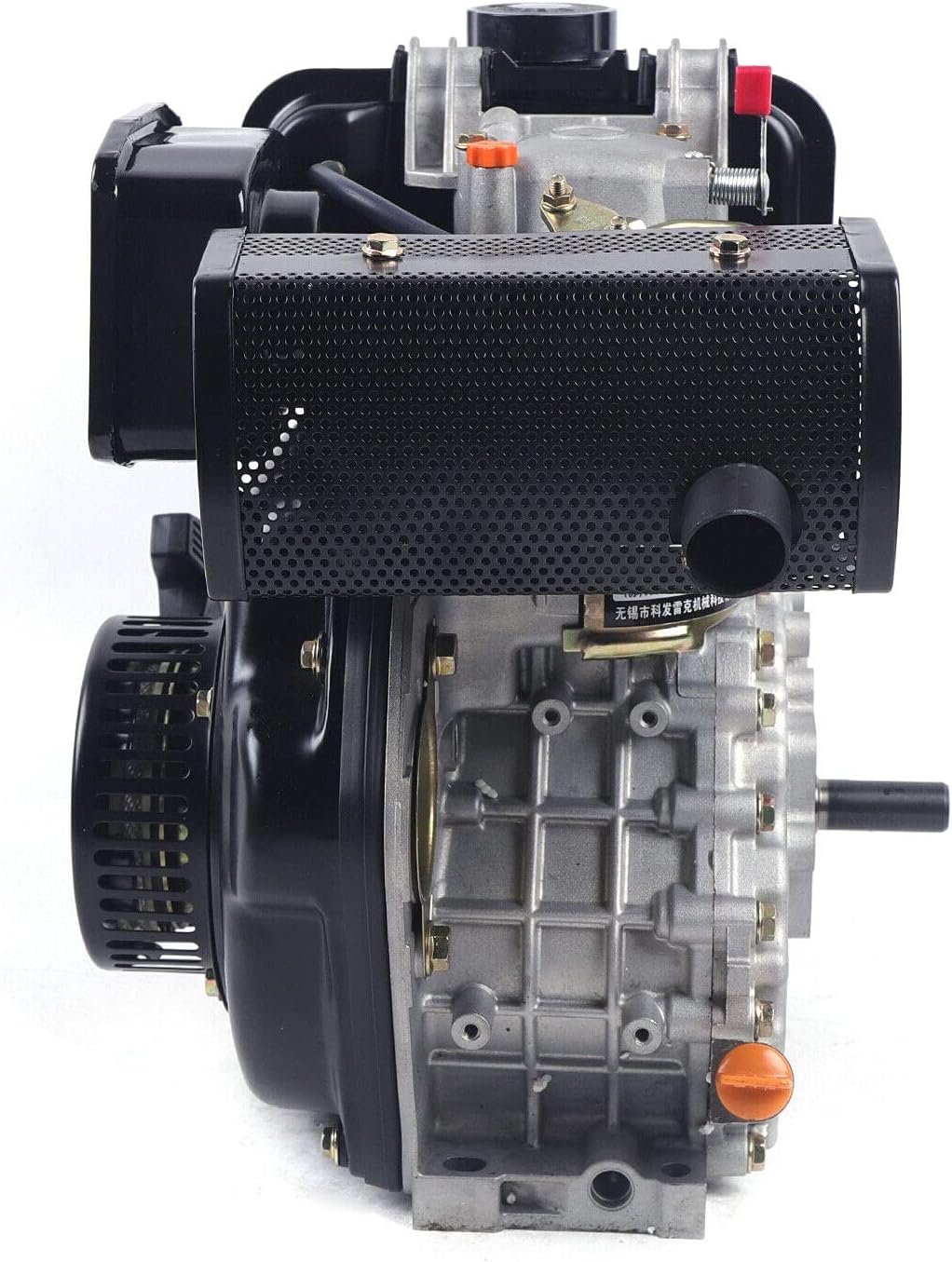 Diesel Engine 247CC 4 Stroke 5HP Single Cylinder Air Cooling Vertical Engine Motor Hand Start Direct Injection 3.6KW (Black, 173FA)