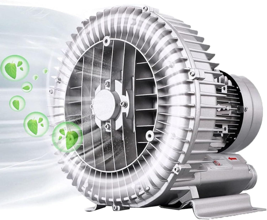 220V Regenerative Blower,High-Pressure Vortex Ring Blower, Regenerative Blower,Aquariums/Fish Farms/Aquaculture/Industrial Vacuum Pump,Three-Phase Electricity,550W/0.74HP