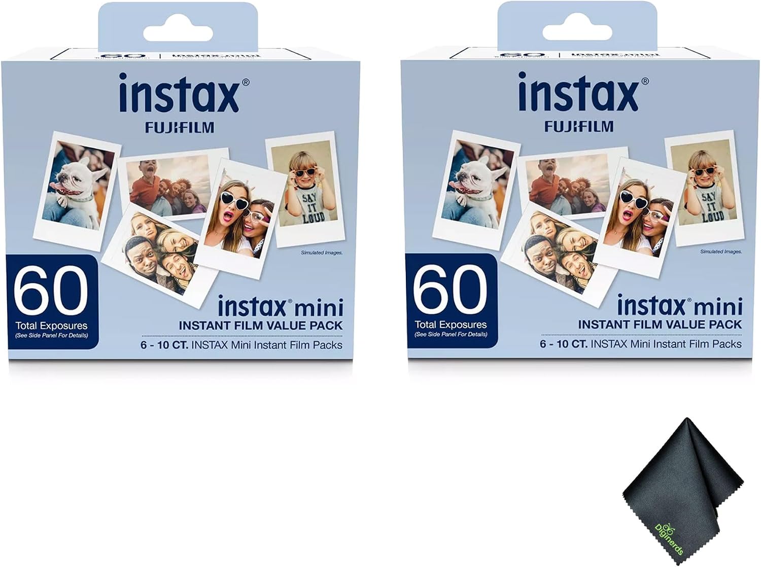 Fujifilm Instax Mini Value Pack Instant Film (120 Exposures) Bundle with Microfiber Cleaning Cloth