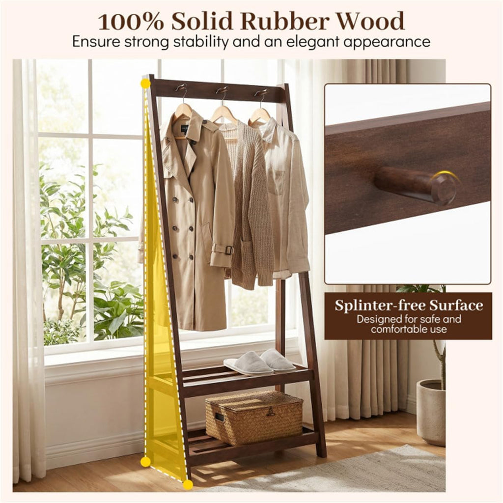 Coat Rack With Hooks and Shelf, Freestanding Wooden Hanger, Entryway Hall Tree, Rustic Mudroom Organizer, Coat Stand for Small Space, Wooden Entryway Furniture, Garment Rack with Storage