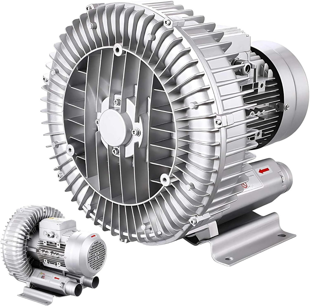 High Pressure Regenerative Blower, Vortex Ring Industrial Pump with Blowing and Suction for Sewage Aeration and Industrial Ventilation(120w,220v)