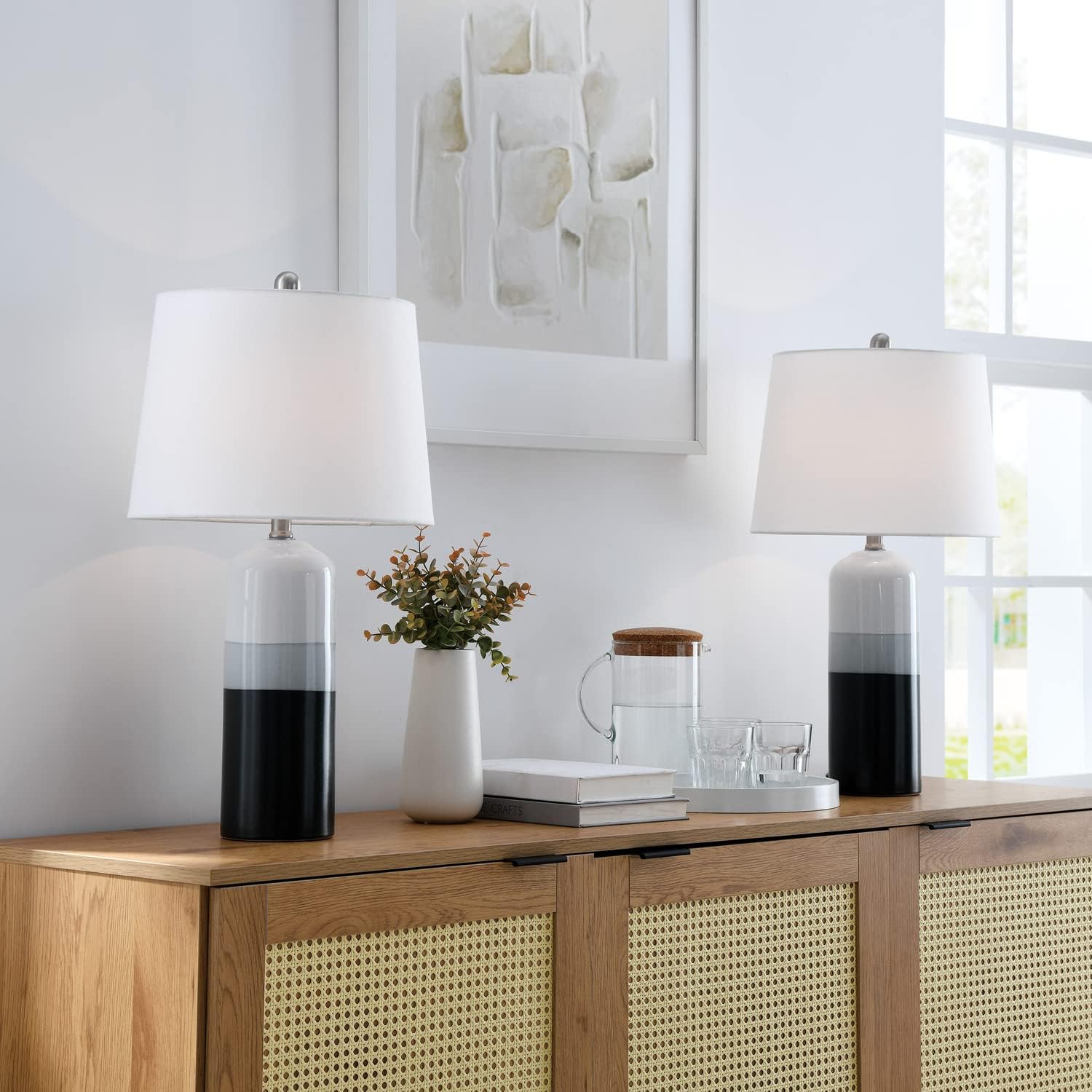 Lite Source Neena 24 1/4' Gray Black Ceramic Table Lamps Set of 2