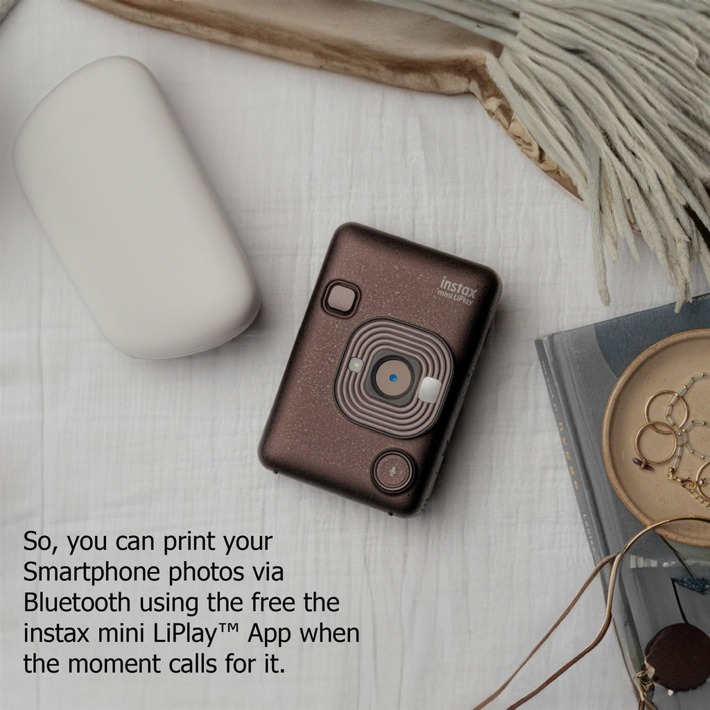 Fujifilm Mini LiPlay Hybrid Instant Camera with Mini Film (Deep Bronze, w/ 40 Film Sheets)