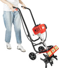 52cc Gas Powered Tiller Cultivator 2-Stroke Engine, 1.9KW 7000RPM Mini Garden Tiller with 14' Tilling Width 1.97-3.94' Depth, Handheld Gasoline Tiller for Soil Preparation, Weed Control, Garden Farm