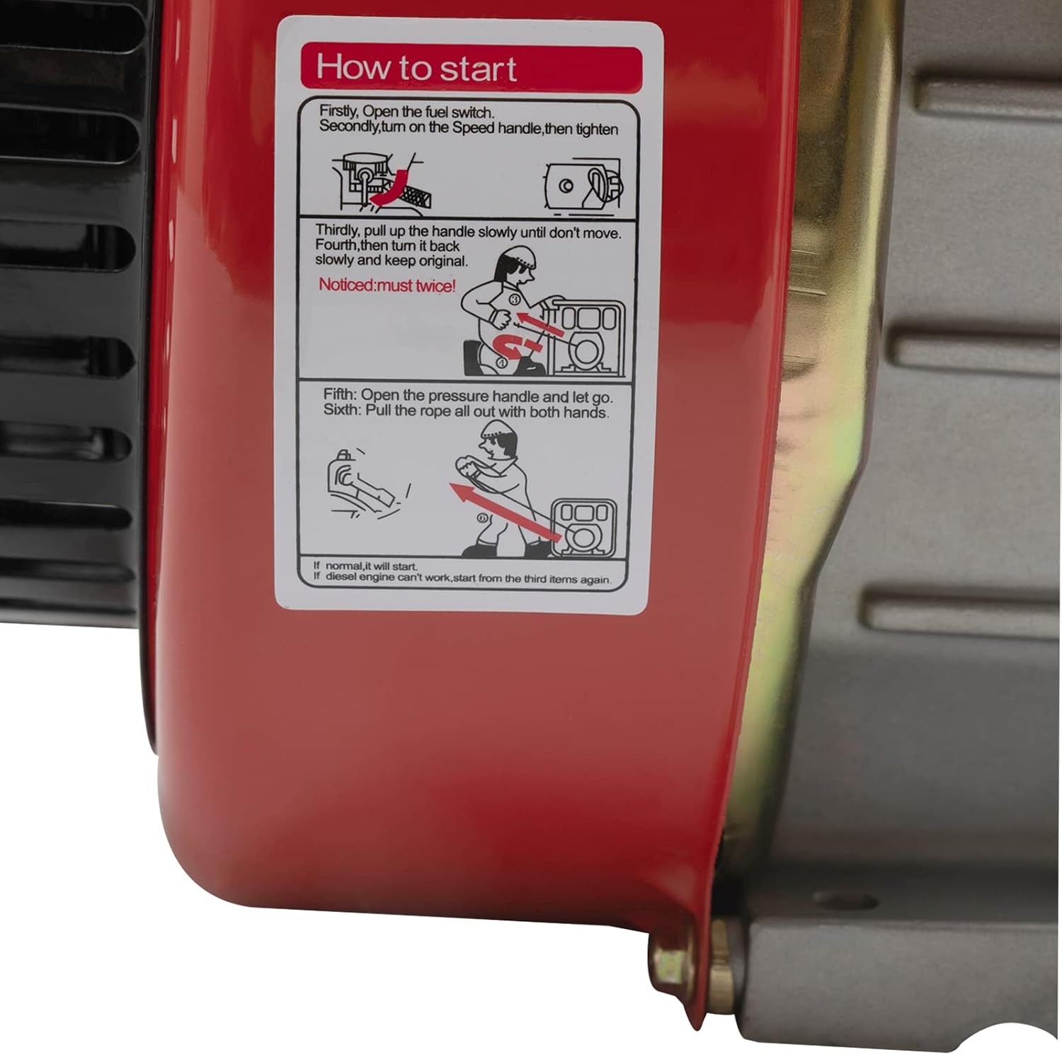 3HP Diesel Motor Engine, 196CC 4 Stroke Single-Cylinder Air-Cooled | Hand Recoil, 2200W, For Tractor Microtiller Irrigation Machine