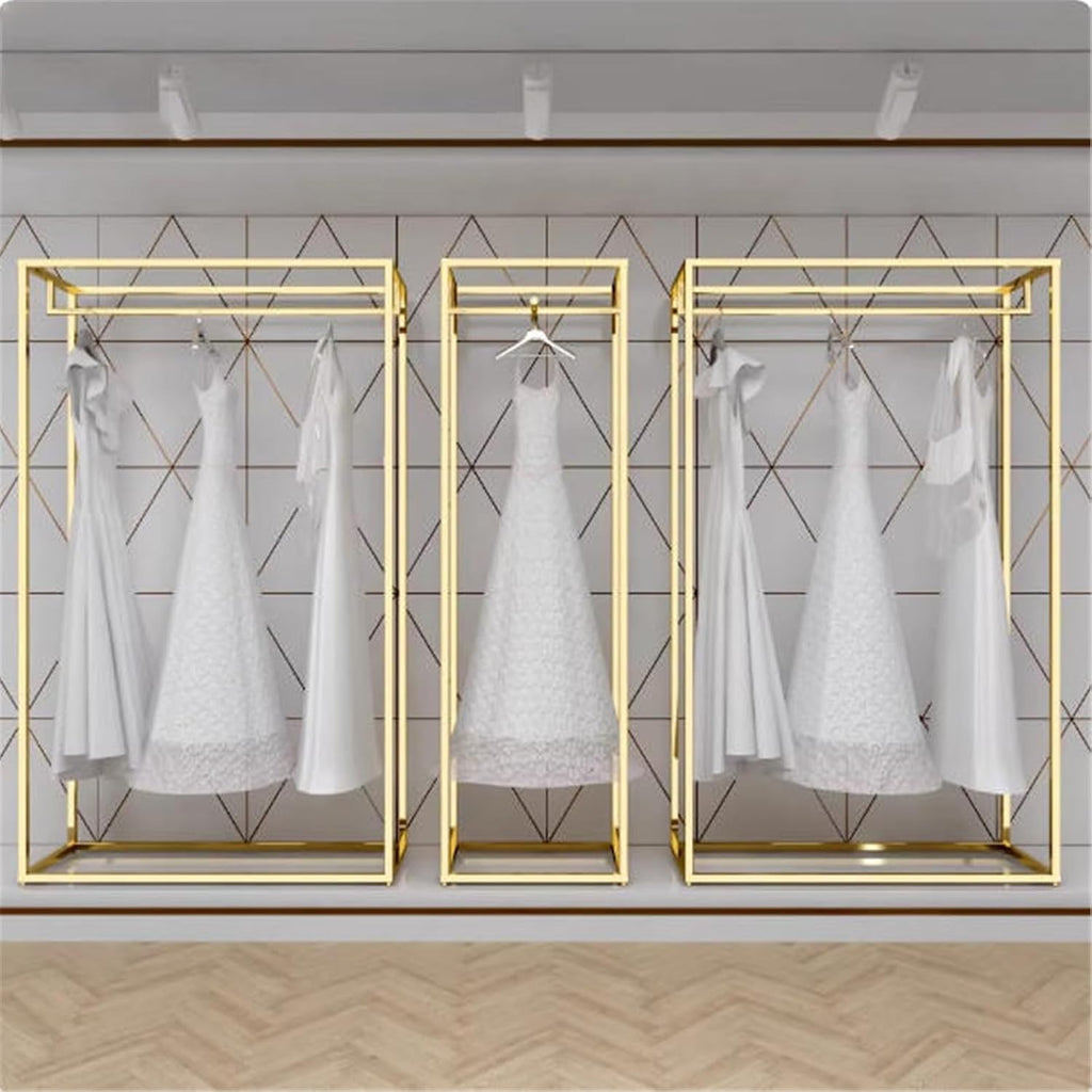 Clothing Rack Wedding Dress Hanging Rack, Studio Display, Wrought Iron Clothing Store Bedroom(Large)