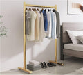 Coat Rack with Bottom Shelf - Industrial Pipe Metal Garment Rack for Hanging Clothes, Coats, Shirts, Sweaters - Versatile Storage Solution/Black/80Cm,Gold,80Cm