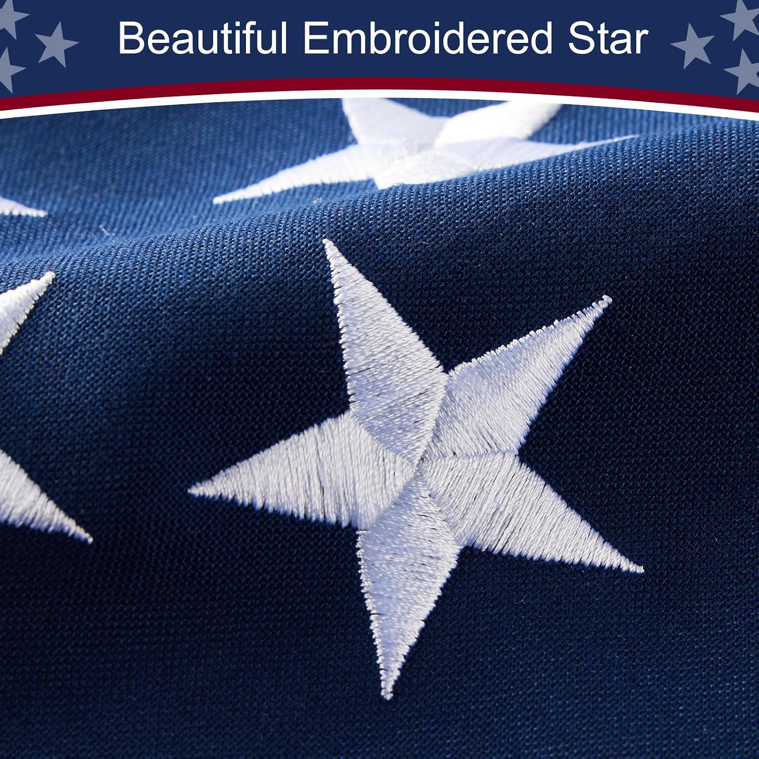 American Flag 8x12 ft Heavy Duty TearProof Series, All Weather High Wind US Flag, Premium Spun Polyester with Embroidered Stars, Sewn Stripes, Brass Grommets for Outdoor Use