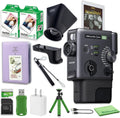 FUJIFILM instax mini Evo Cinema Hybrid Instant Camera Print Bundle with Viewfinder Grip + Album + Tripod + 32GB Card + USB Reader and 40-Photo Instax Mini Film