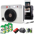 Leica Sofort 2 Hybrid Instant Photo Film and Digital Camera (White) (19188) with LCD Display Bundle with Fujifilm Instant Film 60 Sheets + 128 GB Memory Card + Bag + Cleaning Kit