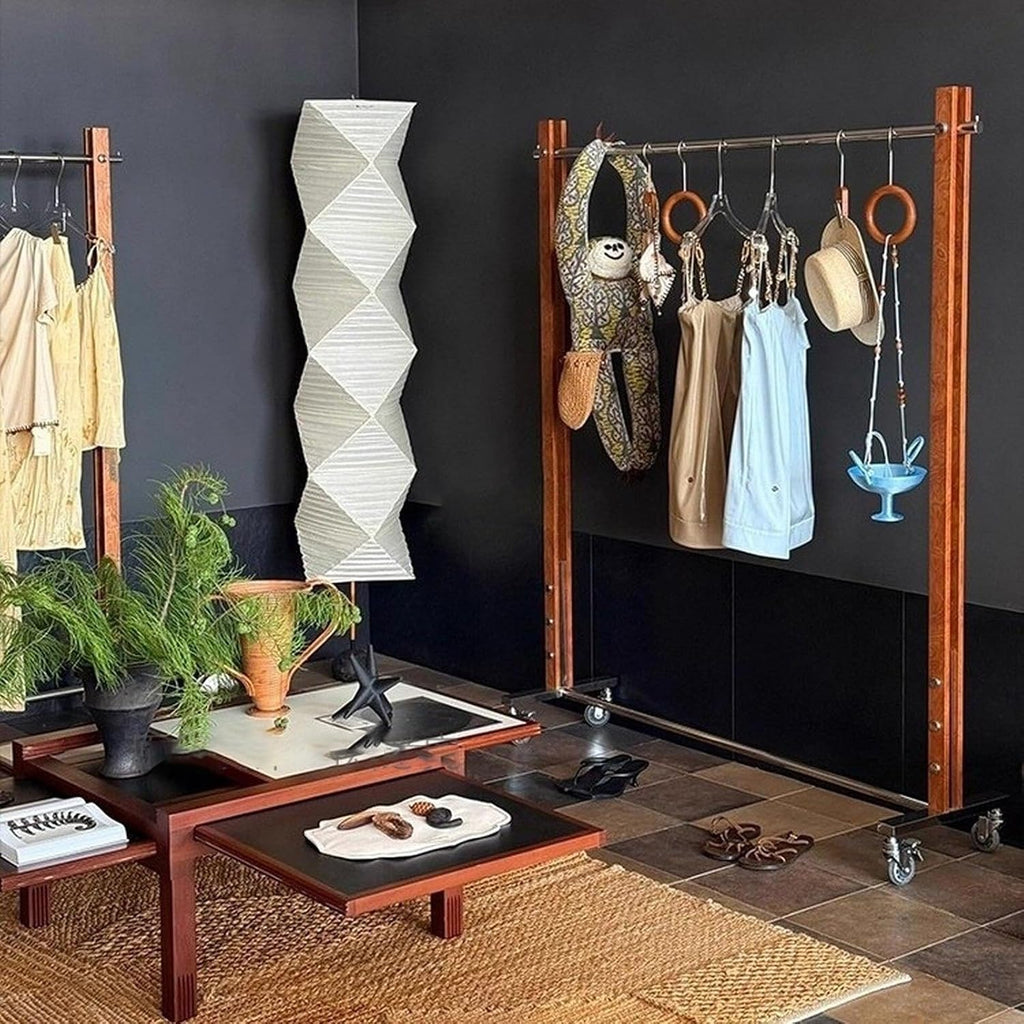 Multi-Functional Clothes Rack, Clothes Rack with Wheels, Heavy-Duty Garment Rack with Extendable Hanging Rod, Clothing Rack for Hanging Clothes, All Metal(L1.5mxH1.7M)