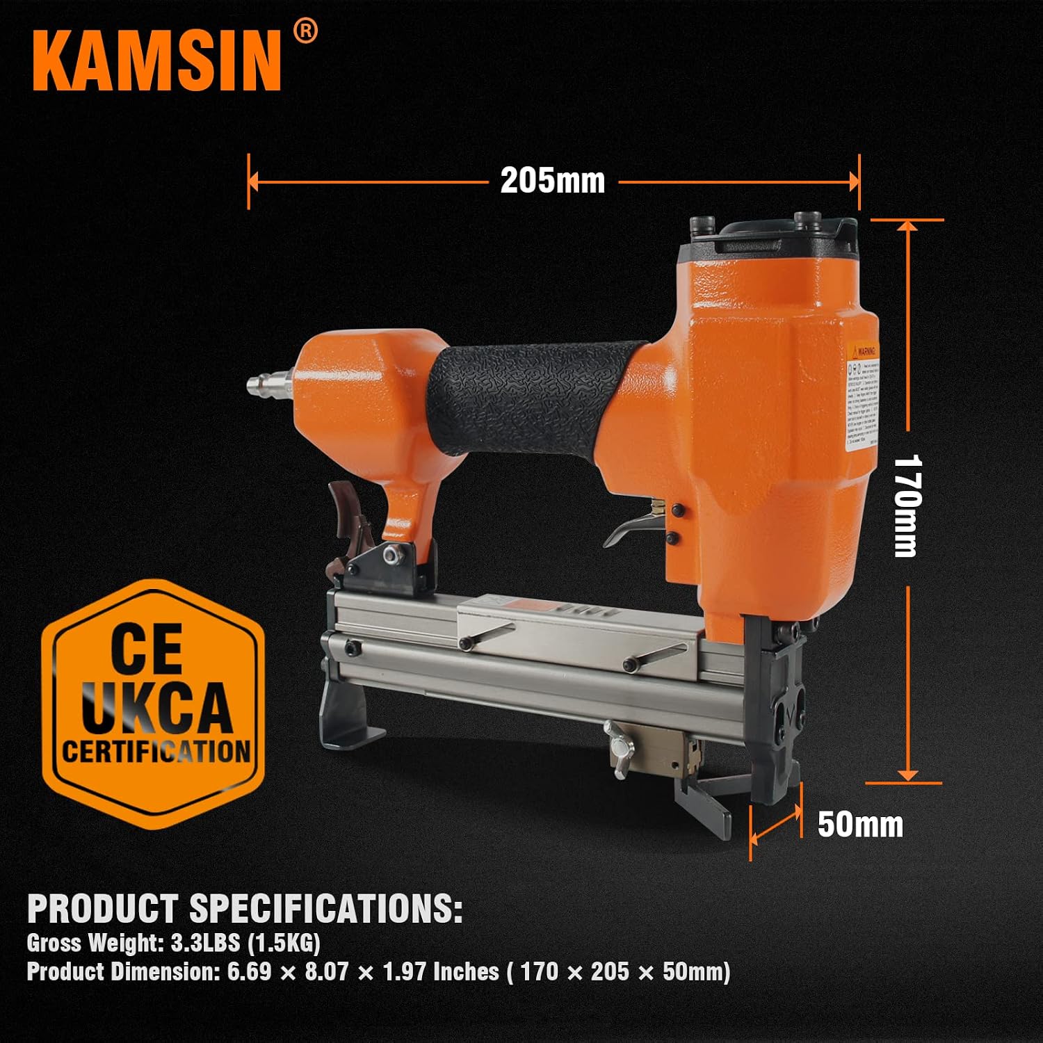 KAMSIN V1015 Pneumatic Picture Frame V Nailer with 4,000PCS of 7 MM V-Nails, 30 Gauge Picture Frame Stapler Air Power Wood Joiner