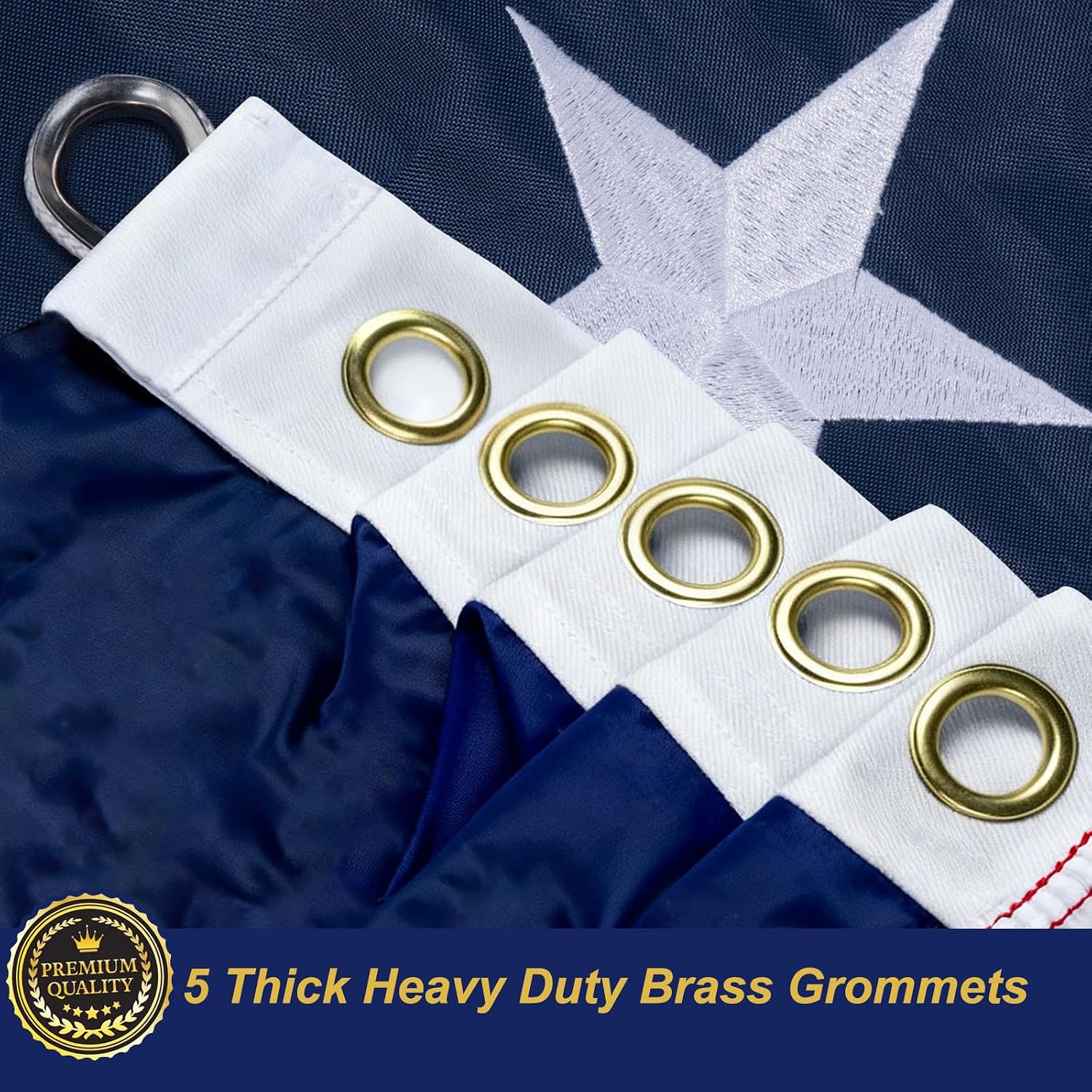 TOPFLAGS American Flag 20x38 Ft Large US Flags Heavy Duty Embroidered Stars Sewn Stripes USA Giant Flags Outdoor 5 Brass Grommets for Outside Wall