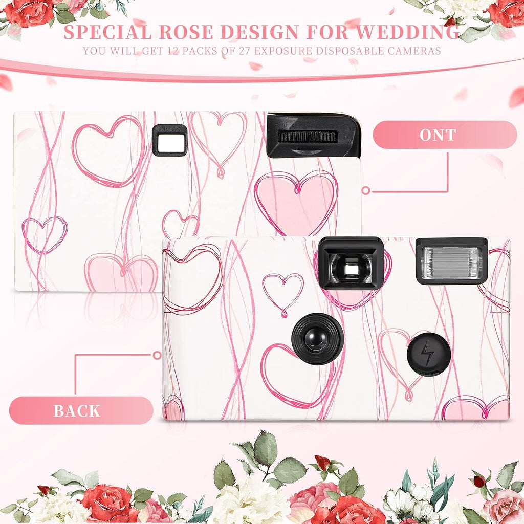 8 Pack Disposable Camera Bulk for Wedding 35mm Film Single Use Camera with Flash for Birthday Party Graduation Travel Anniversary Honeymoon Gathering Event Favors