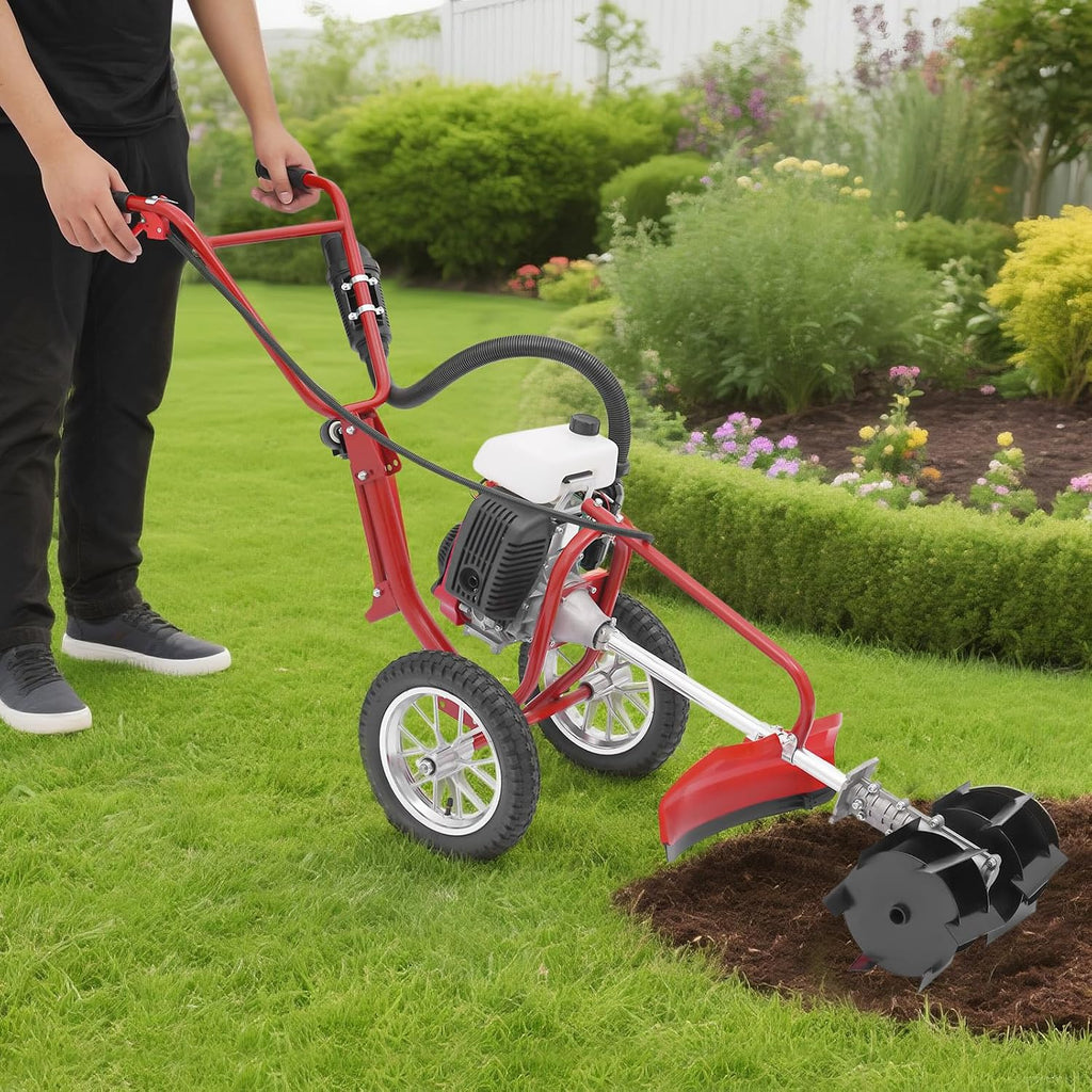 4-Cycle 4HP Gas Powered Tiller Cultivator, Mini Cultivator Rototiller Garden Tiller for Lawn, Garden and Field Soil Cultivation