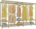 VIPEK V50 Closet Organizer System, Extra Large Heavy Duty Clothes Rack with Adjustable Shelves, Freestanding Modern Wardrobe for Bedroom, Walk-in Closet, Dressing Room, 1300 lbs Capacity, Gold