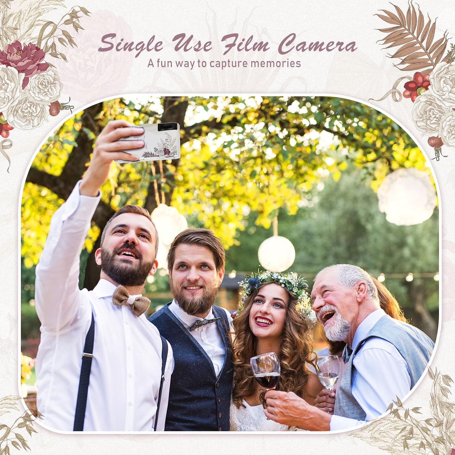 Zhengmy 10 Pack Disposable Camera Bulk for Wedding, 35mm Single Use Camera Bulk with Flash One Time for Gathering Wedding Travel(Bohemian,Colorful Film)