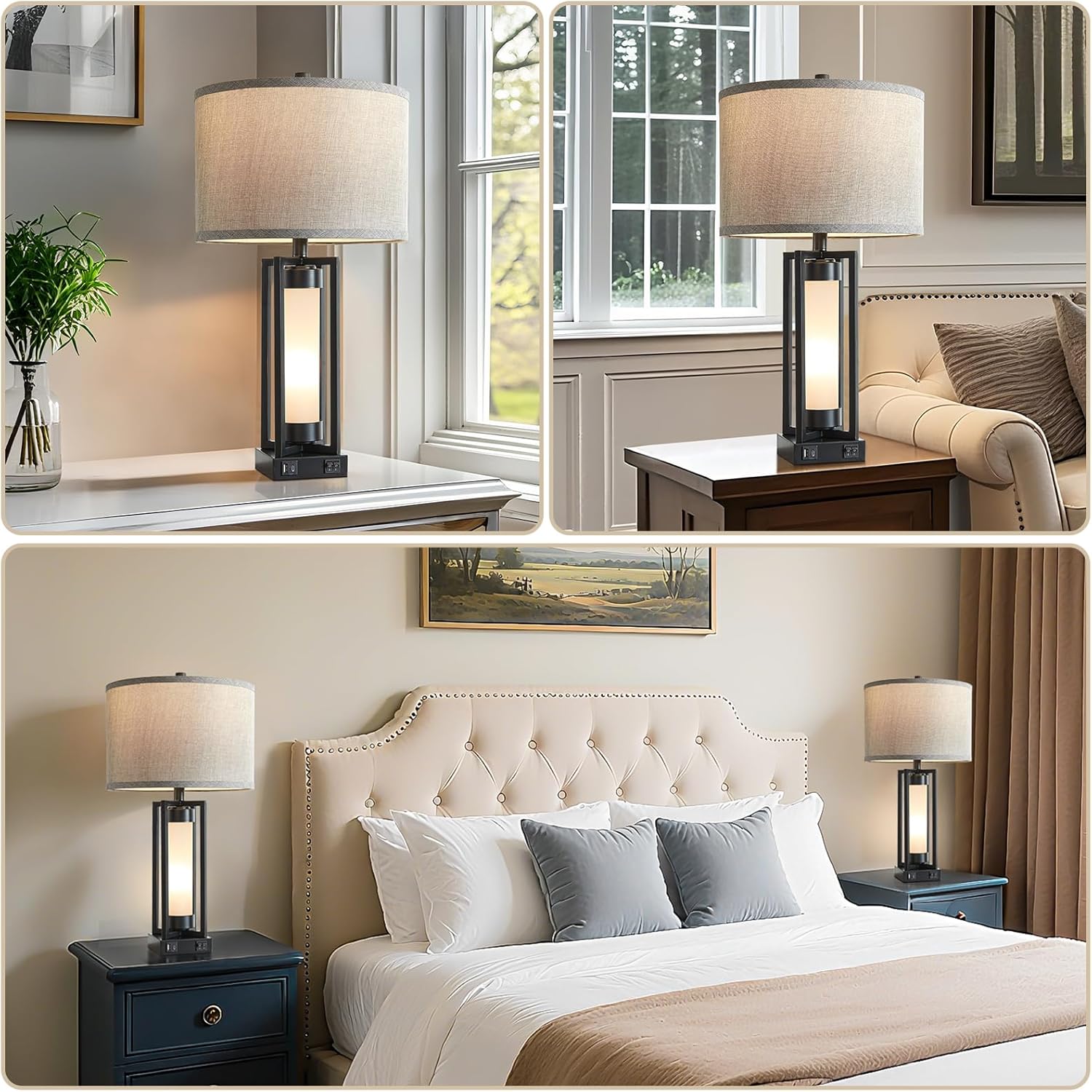 New - Same Matching Floor Lamp - 63'' Floor Lamp & 25'' Table Lamp Set of 2