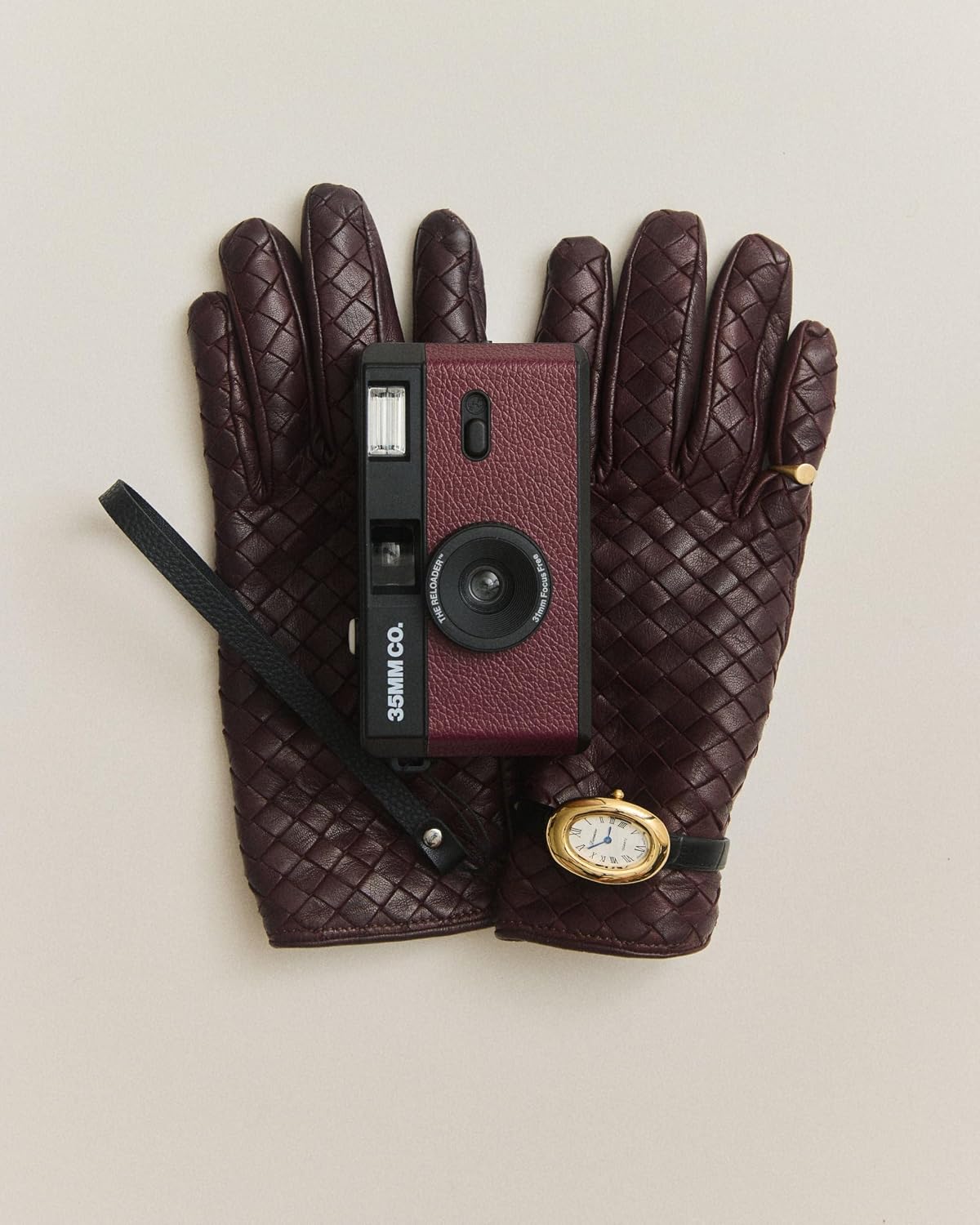 35mm Reusable Film Camera with Flash, Compatible with All 35mm Film, Analog Point & Shoot with Manual Advance & Rewind, Perfect for Travel, Beginners & Everyday Nostalgia - Plum Glaze