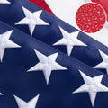 American Flag 10x15 ft for Outside, Long Lasting US USA Flags for Outdoor | All Weather United States Flag 10 x 15 Feet Premium Heavy Duty Nylon, Embroidered Stars, Brass Grommets, 4-Row Stitching End