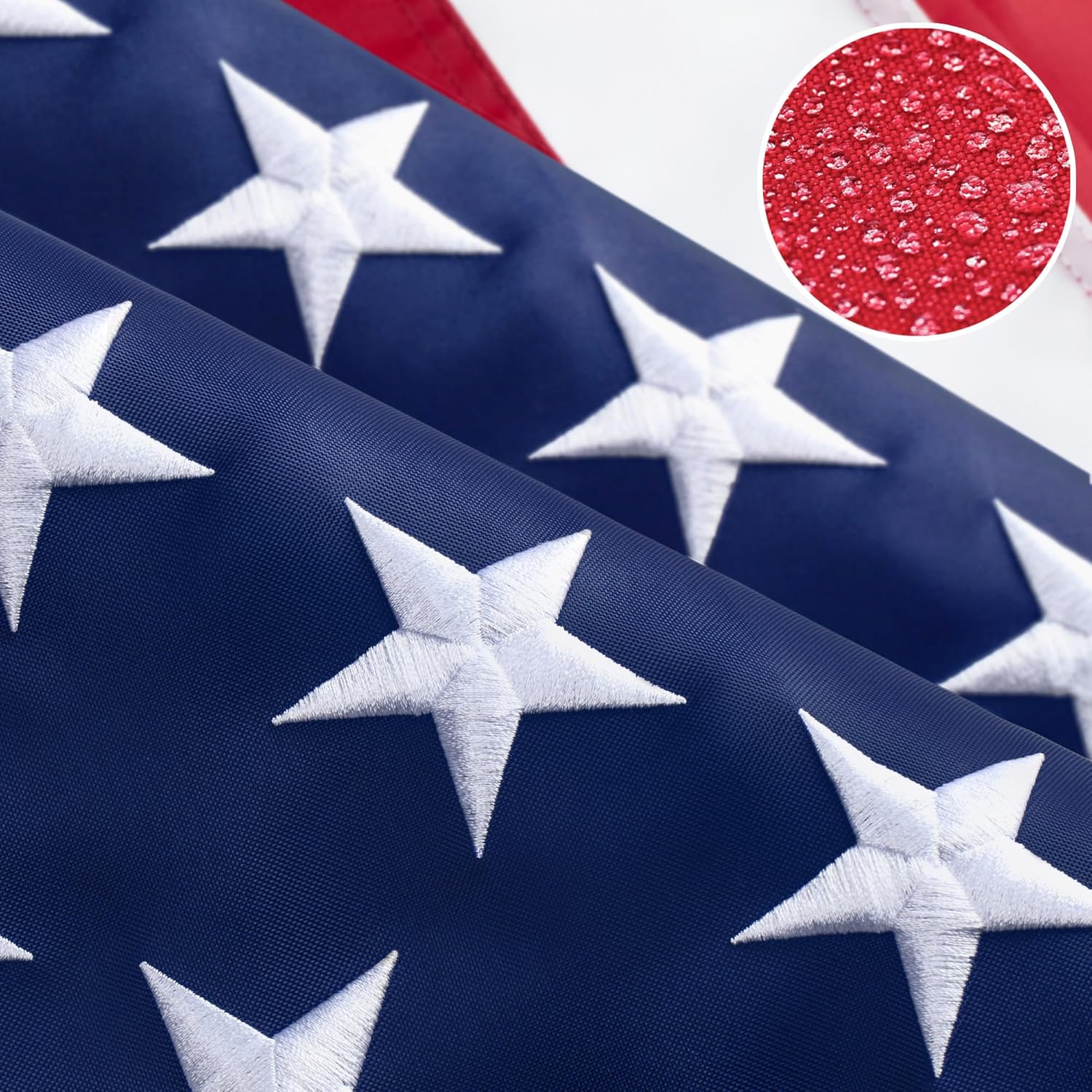 American Flag 10x15 ft for Outside, Long Lasting US USA Flags for Outdoor | All Weather United States Flag 10 x 15 Feet Premium Heavy Duty Nylon, Embroidered Stars, Brass Grommets, 4-Row Stitching End
