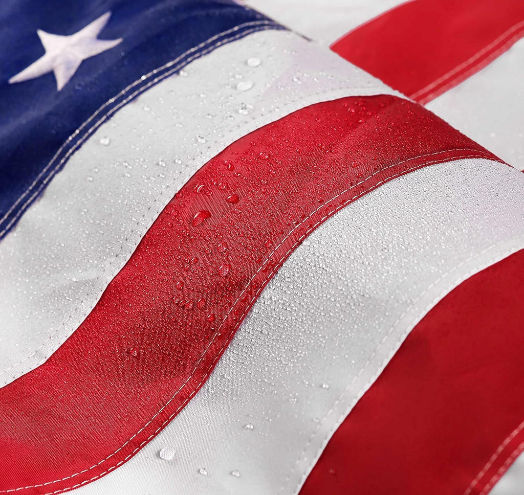 American Flag 8x12 ft: Long Lasting and Heavy Duty Nylon US Flags | Embroidered Stars, Sewn Stripes, Brass Grommets, UV Protection Perfect for Outdoors! USA Flag