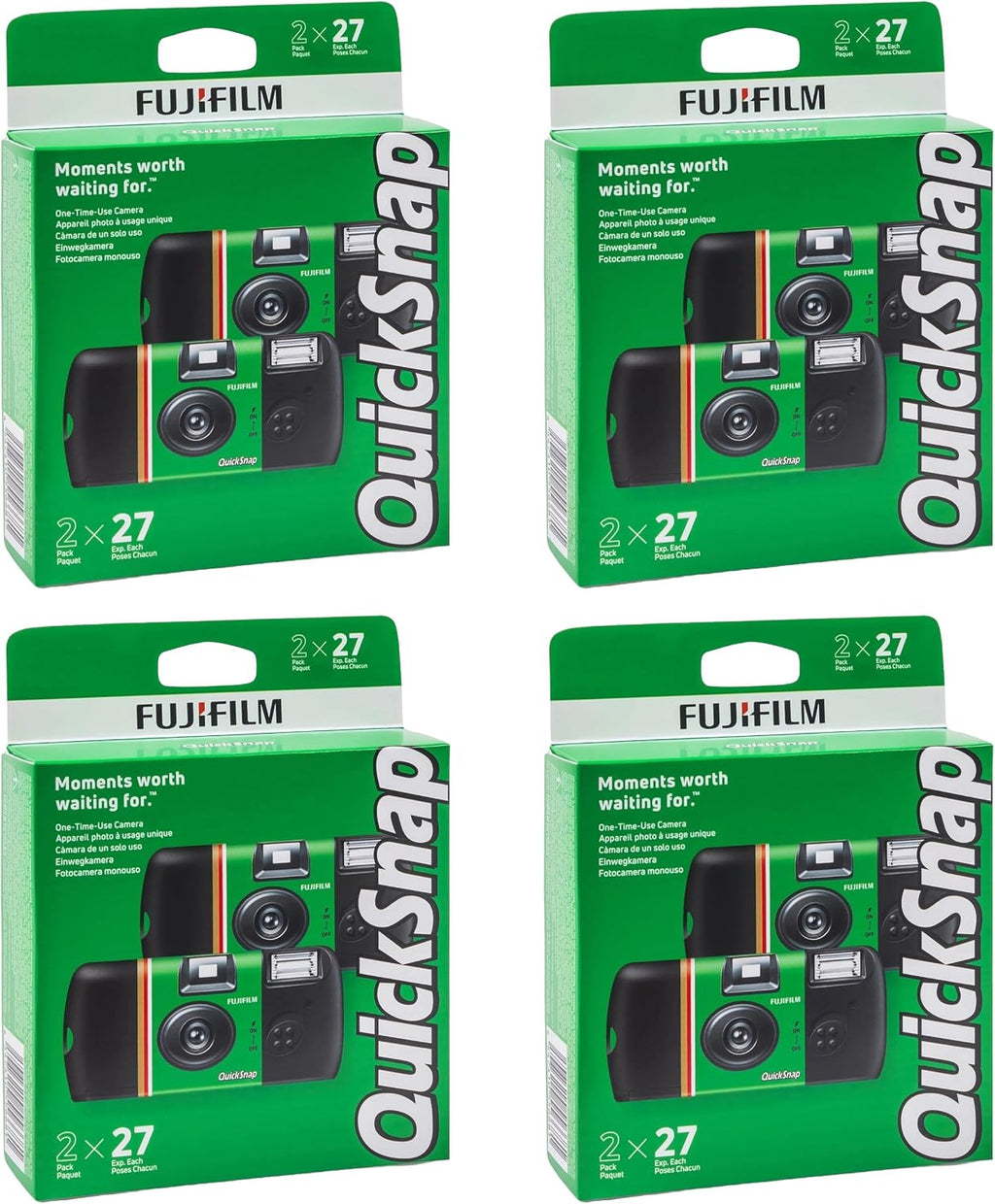 Fujifilm QuickSnap Flash 400 One Time Use 35mm Camera with Flash, 27 Exposures, 8-Pack