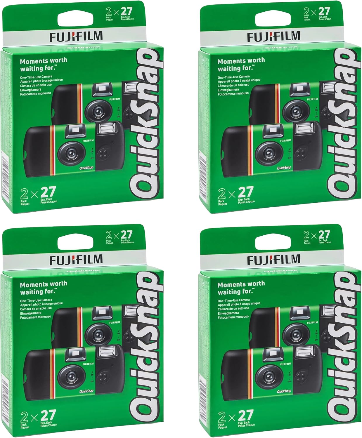 Fujifilm QuickSnap Flash 400 One Time Use 35mm Camera with Flash, 27 Exposures, 8-Pack